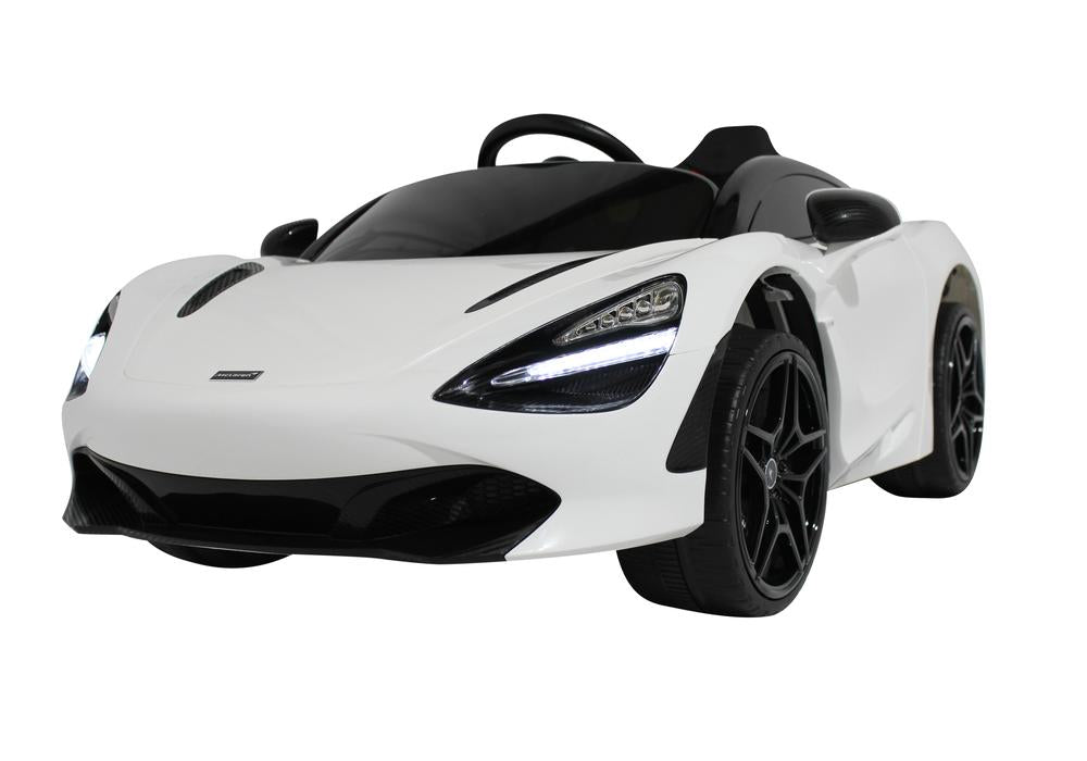 Licensed Metallic Mclaren Kids Car with Bluetooth and Parental Remote 12V | White