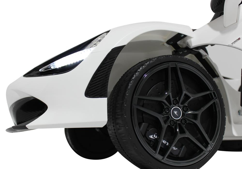 Licensed Metallic Mclaren Kids Car with Bluetooth and Parental Remote 12V | White