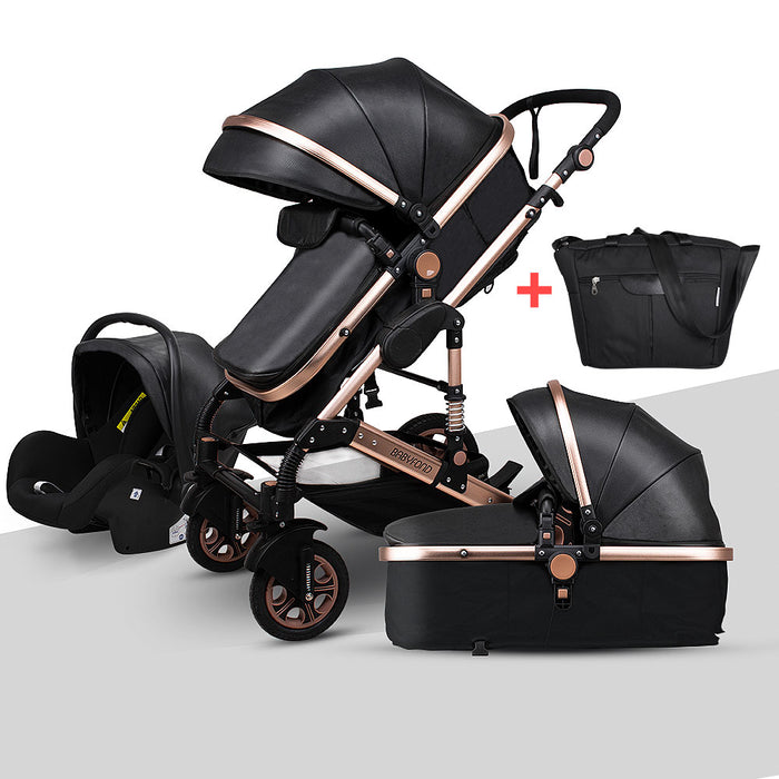Newborn Baby Stroller 3 in1 High Landscape Carriage Luxury Travel Pram Basket quality Stroller bebe Car seat Hot Sale EU no tax