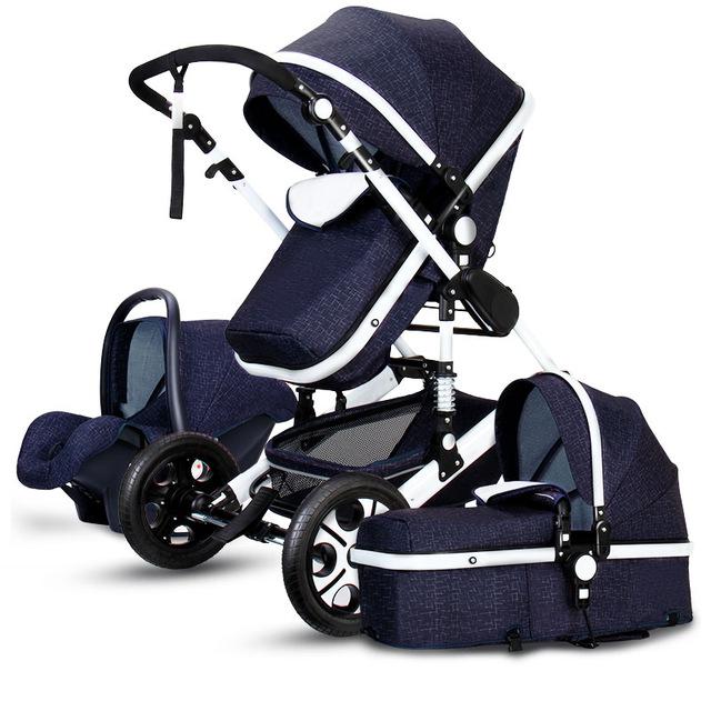 Newborn Baby Stroller 3 in1 High Landscape Carriage Luxury Travel Pram Basket quality Stroller bebe Car seat Hot Sale EU no tax