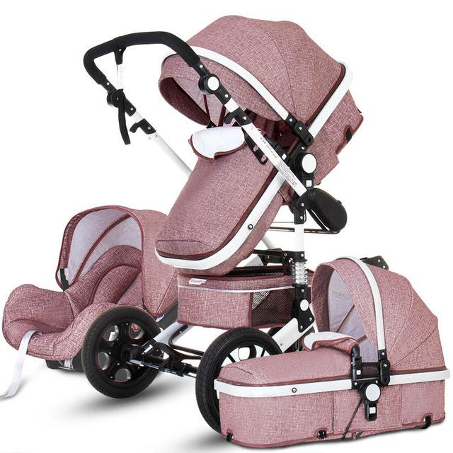 Newborn Baby Stroller 3 in1 High Landscape Carriage Luxury Travel Pram Basket quality Stroller bebe Car seat Hot Sale EU no tax