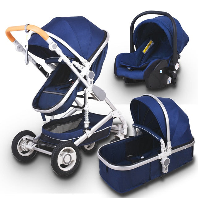 Newborn Baby Stroller 3 in1 High Landscape Carriage Luxury Travel Pram Basket quality Stroller bebe Car seat Hot Sale EU no tax