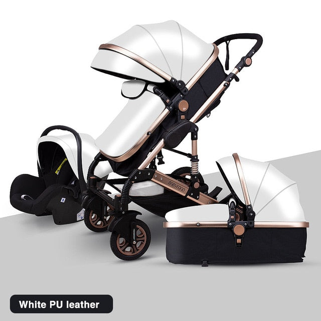 Newborn Baby Stroller 3 in1 High Landscape Carriage Luxury Travel Pram Basket quality Stroller bebe Car seat Hot Sale EU no tax