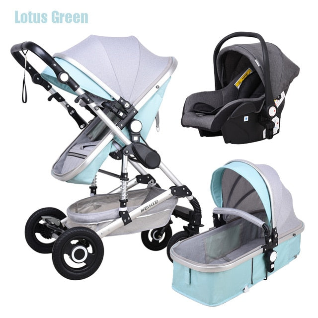 Newborn Baby Stroller 3 in1 High Landscape Carriage Luxury Travel Pram Basket quality Stroller bebe Car seat Hot Sale EU no tax