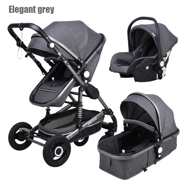 Newborn Baby Stroller 3 in1 High Landscape Carriage Luxury Travel Pram Basket quality Stroller bebe Car seat Hot Sale EU no tax