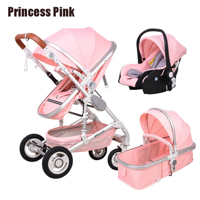 Newborn Baby Stroller 3 in1 High Landscape Carriage Luxury Travel Pram Basket quality Stroller bebe Car seat Hot Sale EU no tax