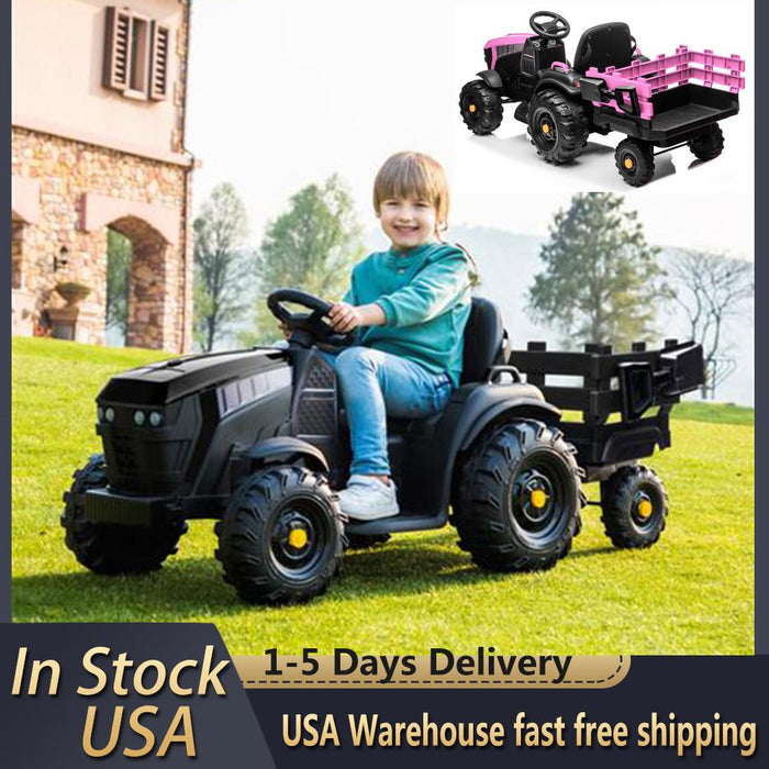 Kids Four Wheels Electric Car Ride On Toy Car With Rear Bucket For Children Birthday Christmas Gifts Toys USA Warehouse Shipping