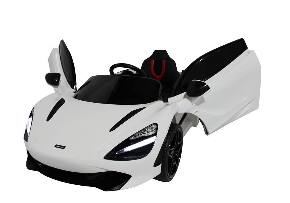 Licensed Metallic Mclaren Kids Car with Bluetooth and Parental Remote 12V | White