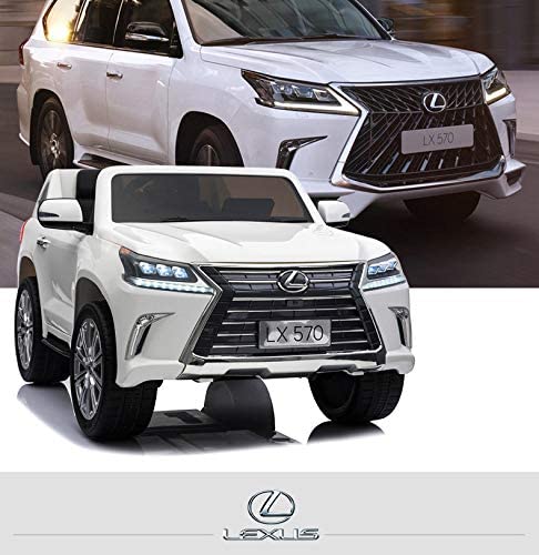 Luxury 4x4 Edition 2 Seats Lexus LX570 2X12V Kids Ride on Car, Battery Powered Toy with Doors, Music, Lights,Rubber Wheels, Leather Seat, Remote