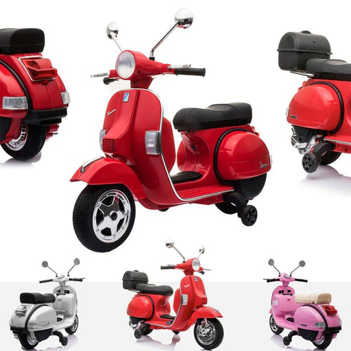 Vespa Licensed PX150 12V Kids Electric Ride on Motorbike Pink Scooter —  RideoncarSa
